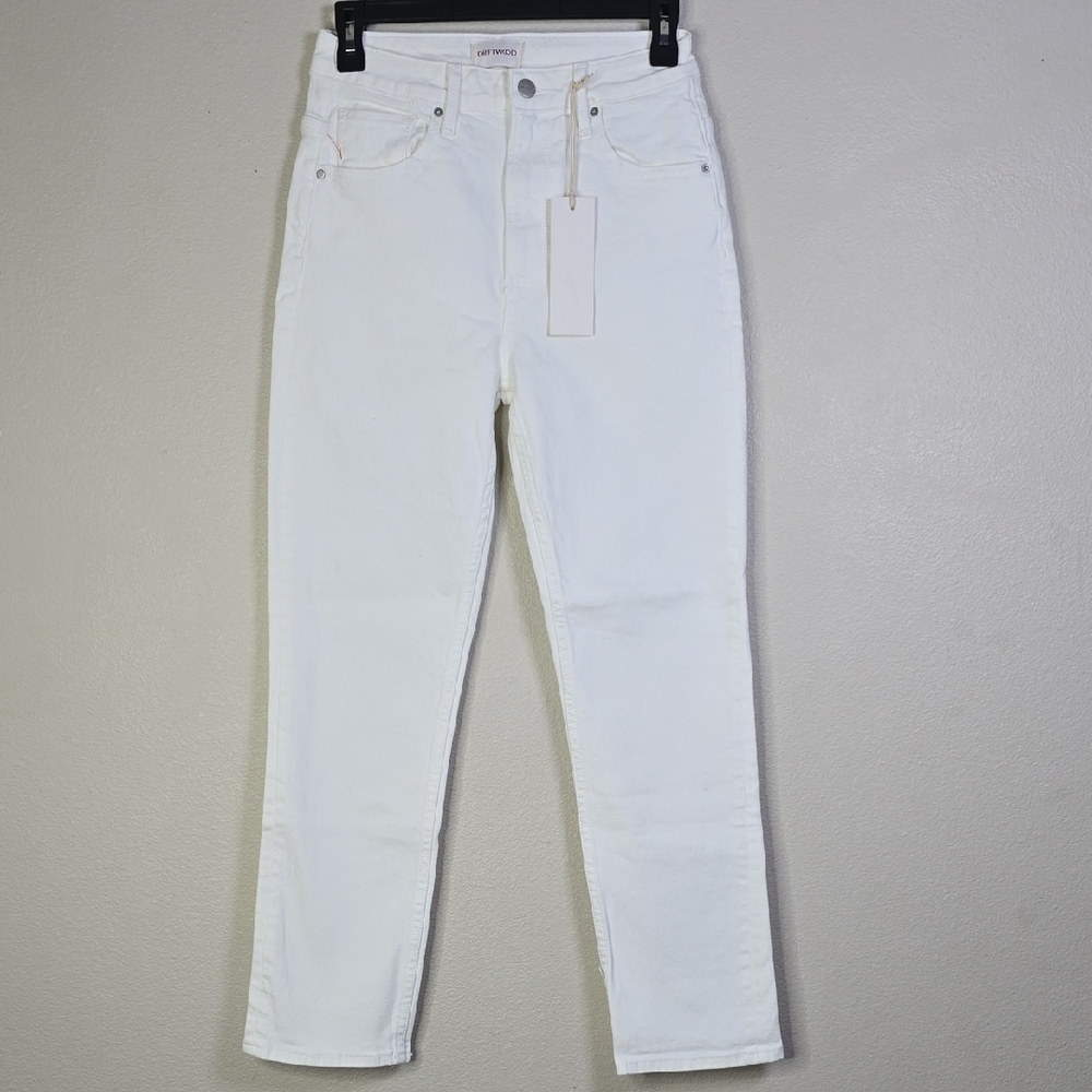 DRIFTWOOD Stella Women's Crispy White Straight Leg Jeans Size 25 X 27 NwT.